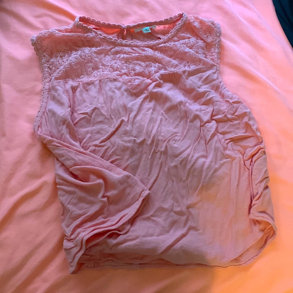 Pink lace floral top